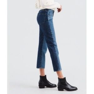 Levis Slim Crop Two Tone East to West Mom Jeans